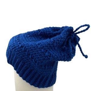 Crochet Hat that can also be used as a Neck Color Blue.